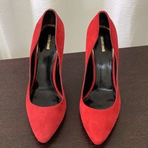 Roberto Cavalli high heels shoes, sz 40, color red
